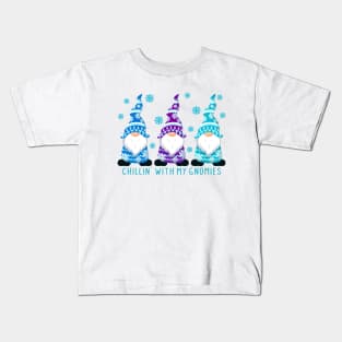 Winter Gnomes - Chilling With My Gnomies Kids T-Shirt